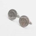 Round Shaped Metal Embossed Swedish Vodka Logo Cufflinks